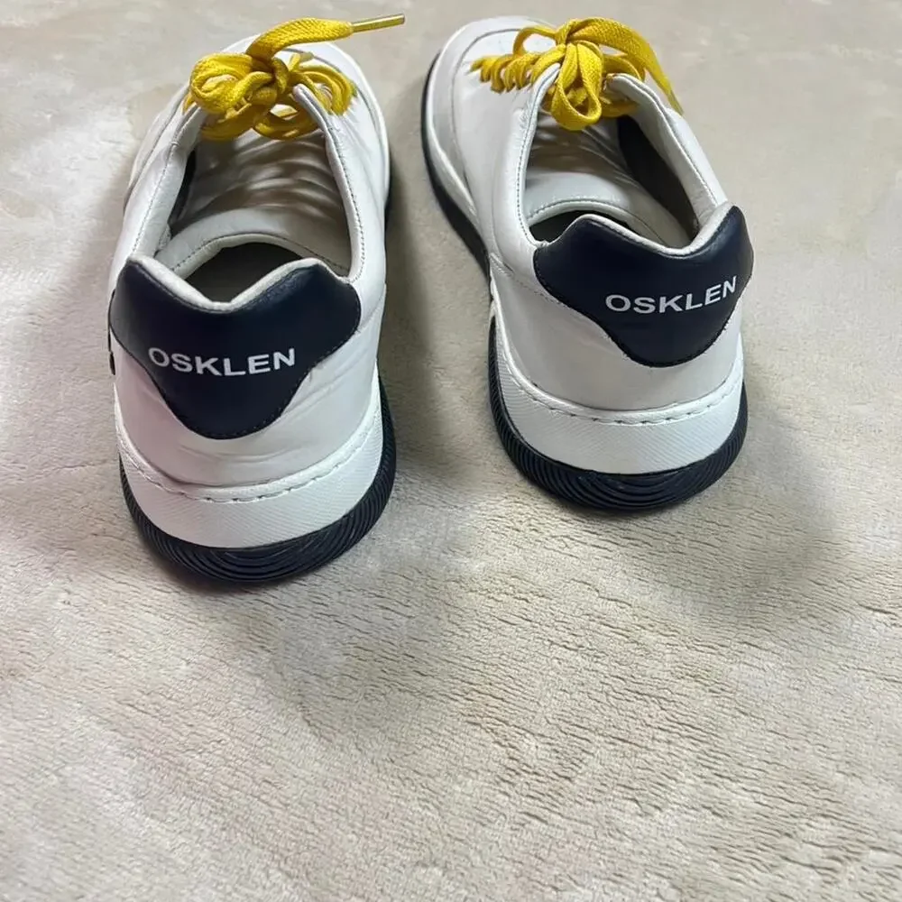 Osklen mens white leather low top
